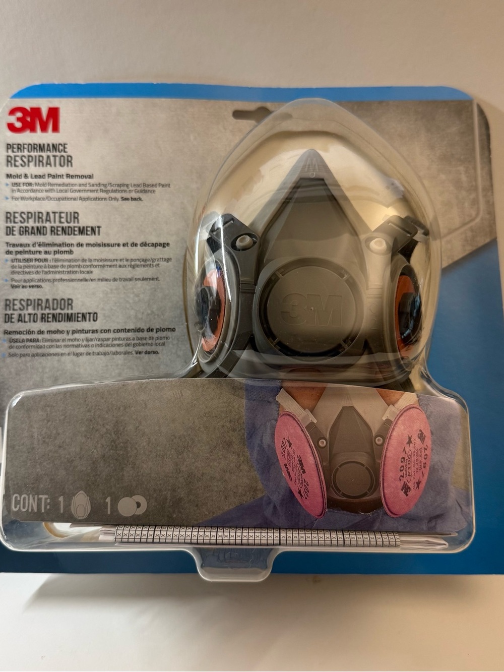 3M Gray Performance Respirator with Pink Filters